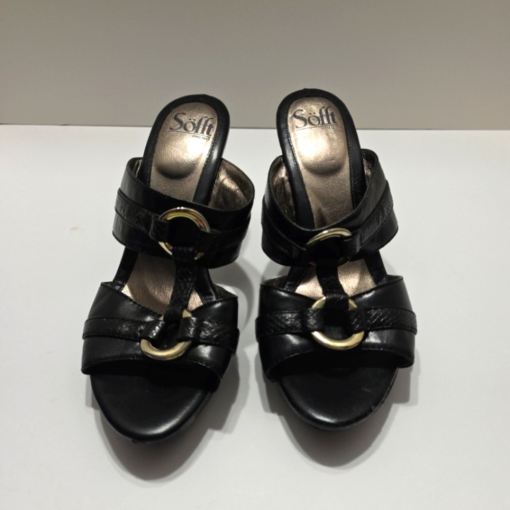 Sofft Women Platform Heel Shoe - Black Size 8.5 M
